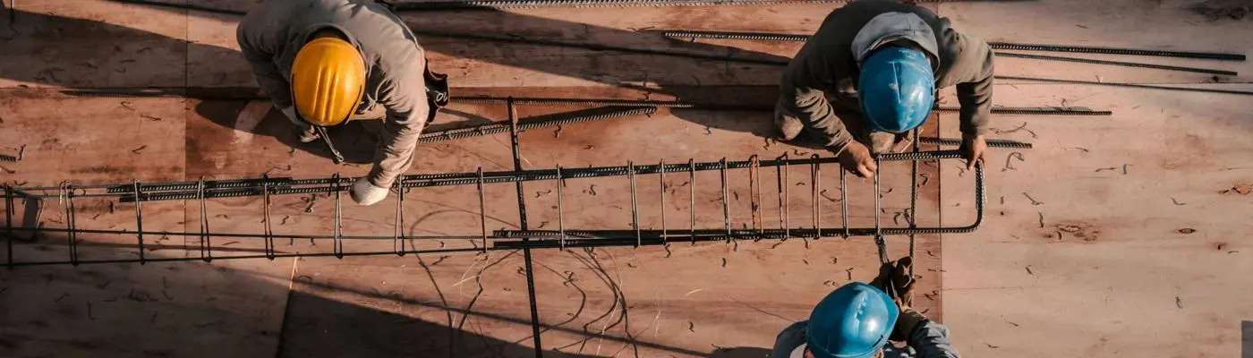 Men working on a construction site