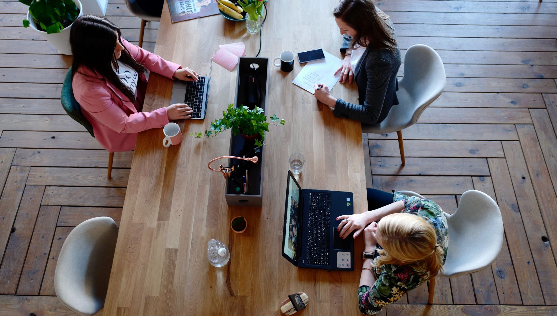 people working in office