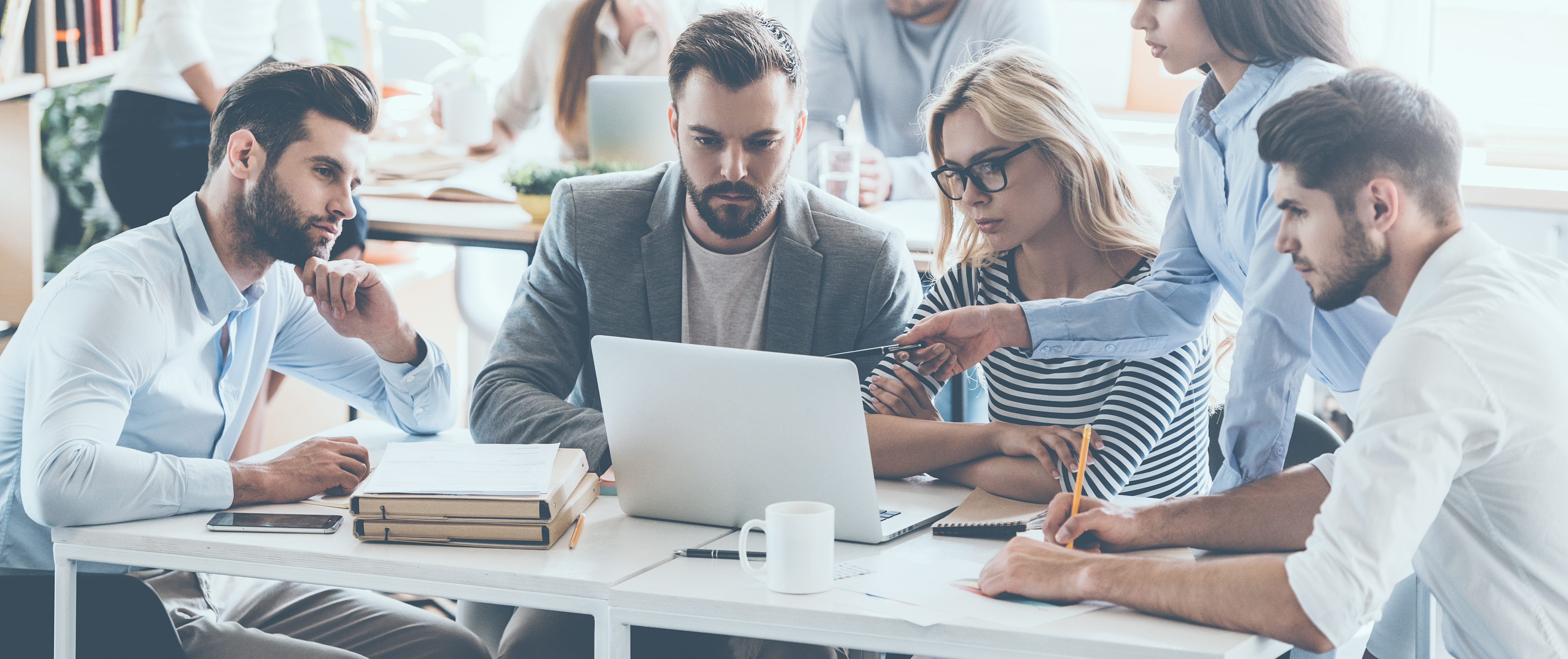 Group of young business people